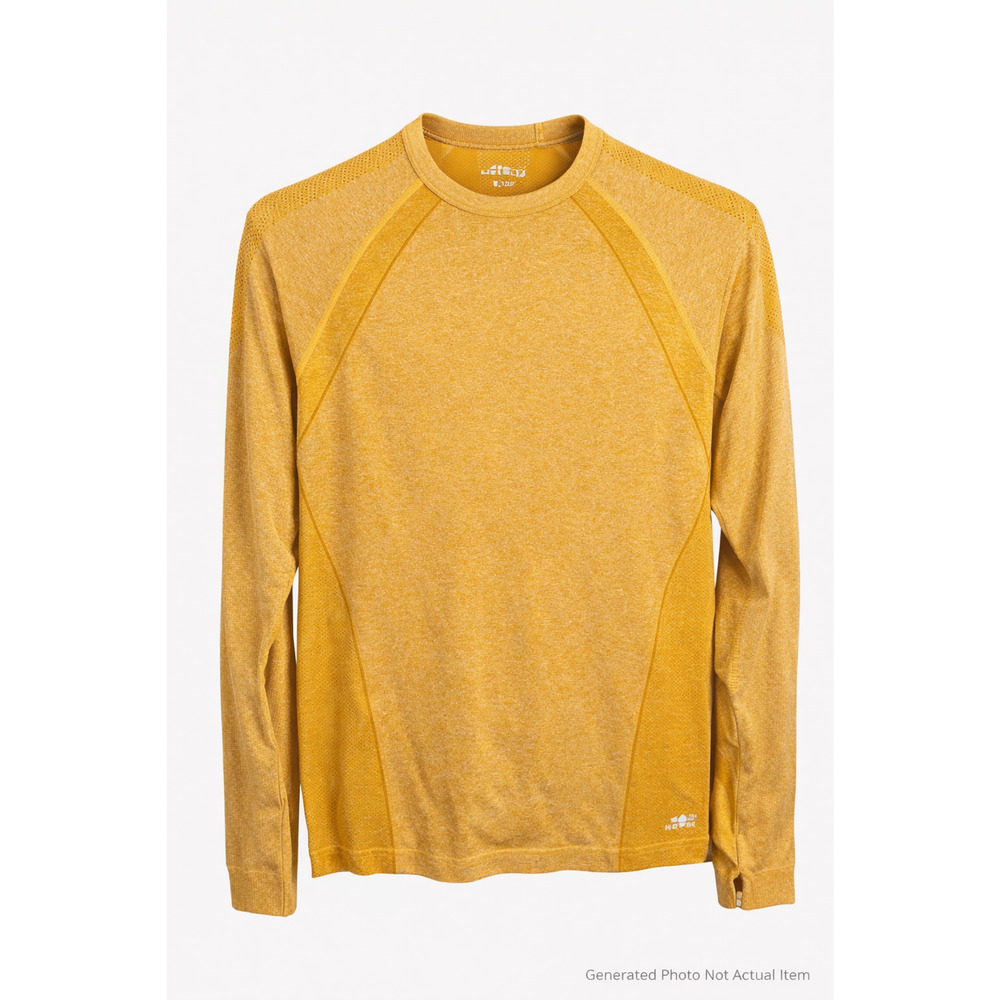 BCG Seamless Performance Long Sleeve Top Mustard Yellow Lightweight Stretch S